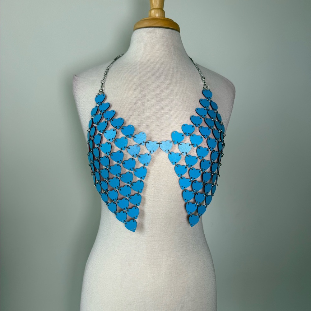 Heart Wing Necklace in Pink/blue